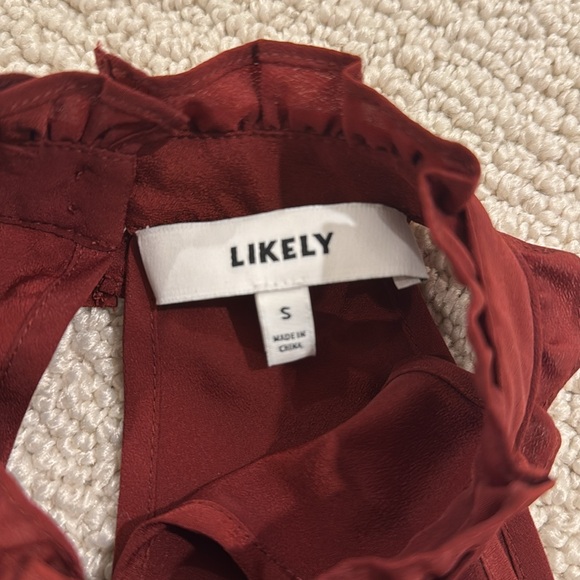 Likely x Revolve Worn Once Rust Flowy Ruffle Choker Neck Tank Size Small - Picture 2 of 3